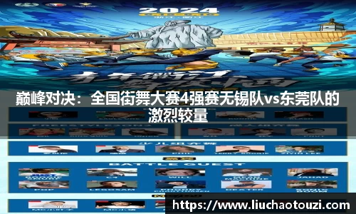 巅峰对决：全国街舞大赛4强赛无锡队vs东莞队的激烈较量